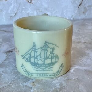 Vintage Old Spice Milk Glass Shaving
Mug Shulton Ship Friendship 1940s